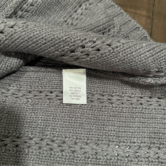 Gray Knit Cardigan Sweater Front Longline Size Small by Sonoma Y2K 2000s - Picture 5 of 10